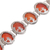 Carnelian link bracelet, 'Dreamy Forest' - Sterling Silver and Carnelian Floral Link Bracelet (image 2d) thumbail