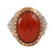 Onyx single-stone ring, 'Glistening Fire' - 14-Carat Red-Orange Onyx Single-Stone Ring from India