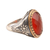 Onyx single-stone ring, 'Glistening Fire' - 14-Carat Red-Orange Onyx Single-Stone Ring from India