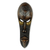 African wood mask, 'Love Star' - African Male Wall Mask with Heart Shape Made by Hand