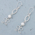 Pendientes colgantes de perlas cultivadas, 'Blanco brillante' - Pendientes colgantes de perlas cultivadas y plata de ley