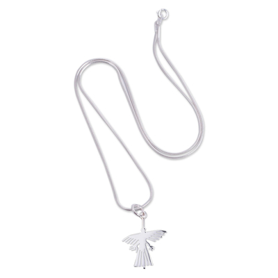 Sterling silver pendant necklace, 'Nazca Hummingbird' - Sterling Silver Nazca Hummingbird Pendant Necklace