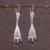 Amethyst chandelier earrings, 'Constellations' - Hand Made Amethyst and Fine Silver Filigree Earrings