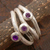 Amethyst stacking rings, 'Islands' (set of 3) - Unique Amethyst Stacking Rings (Set of 3)