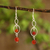 Carnelian dangle earrings, 'Love Chain' - Carnelian Dangle Earrings