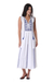 Cotton shift dress, 'Moroccan Glamour' - Cotton Shift Dress with Geometric Lapis Embroidery