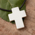 Men's leather necklace, 'Southern Cross' - Men's Peruvian Cross Fine Silver Cord Necklace