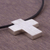 Men's leather necklace, 'Southern Cross' - Men's Peruvian Cross Fine Silver Cord Necklace