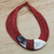 Leather and bone statement necklace, 'Ghanaian Nooma' - Ghanaian Red Leather and Bone Statement Cord Necklace (image 2) thumbail