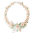 Pearl and rose quartz flower necklace, 'Spring Garland' - Handmade Rose Quartz and Pearl Necklace