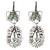 Sterling silver dangle earrings, 'Spirals in the Dew' - Green Glass Bead Sterling Silver Scrolls Dangle Earrings (image 2a) thumbail