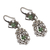 Sterling silver dangle earrings, 'Spirals in the Dew' - Green Glass Bead Sterling Silver Scrolls Dangle Earrings (image 2c) thumbail
