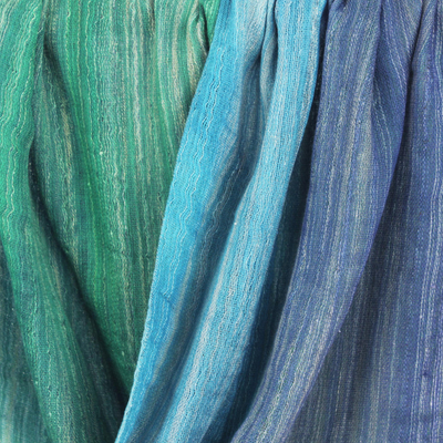 Cotton infinity scarf, 'Seaside Breezes' - Artisan Crafted 100% Cotton Infinity Scarf from Thailand
