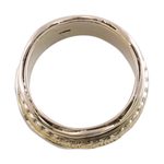 Sterling silver meditation spinner ring, 'Spinning Grace' - Handcrafted Sterling Silver and Brass Indian Spinner Ring
