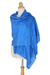 Silk shawl, 'Blue Treasure' - Handcrafted Silk Shawl (image 2b) thumbail