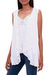 Rayon vest, 'Garden's Glory in White' - Floral Embroidered Rayon Vest in White from Bali (image 2b) thumbail