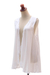 Rayon vest, 'Garden's Glory in White' - Floral Embroidered Rayon Vest in White from Bali (image 2e) thumbail