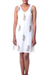 Embellished dress, 'Golden Panorama' - White Viscose Embellished Sheer Dress with Lining
