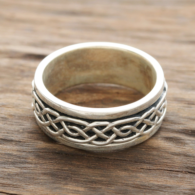 Sterling silver spinner ring, Celtic Illusion