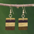 Wood dangle earrings, 'Forest Hues' - Brown Striped Wood Dangle Earrings from Brazil (image 2) thumbail