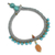 Beaded calcite bracelet, 'Mae Sa Falls' - Turquoise Blue Calcite and Brass Bracelet from Thailand