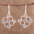 Labradorite dangle earrings, 'Blooming Iridescence' - Labradorite Cabochon and Sterling Silver Dangle Earrings