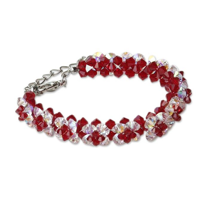 Jewellery set, 'Siam Red Reflections' - Thai Red Crystal Jewellery Set