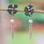 Perlenblumenohrringe, 'Floral Night' - Blumenperlenohrringe aus Sterlingsilber aus Mexiko