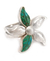 Chrysokoll-Blumenring, „Blütenblattspiel“ – Blumen-Chrysokoll-Ring aus Sterlingsilber mit mehreren Steinen