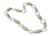 Halskette mit Serpentinengliedern, „Olive“ – Halskette aus Feinsilber und Serpentin