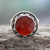 Carnelian cocktail ring, 'Passionate Kiss' - Fair Trade Jewelry Sterling Silver Ring with Carnelian 