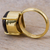 Gold plated smoky quartz single stone ring, 'Smoky Gold' - Gold Plated Smoky Quartz Single Stone Ring from Peru
