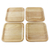 Wood plates, 'Natural Squares' (set of 4) - 4 Artisan Crafted Wood Square Plates Hand Carved in Thailand