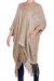 Cotton poncho, 'Element in Clay' - Woven Brown and Ivory Cotton Poncho from Guatemala (image 2b) thumbail