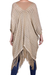 Cotton poncho, 'Element in Clay' - Woven Brown and Ivory Cotton Poncho from Guatemala