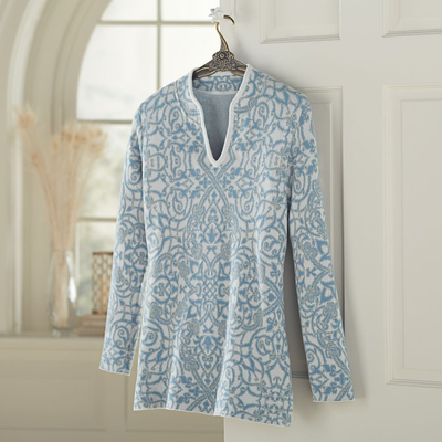 Pima cotton tunic sweater, 'Peruvian Baroque' - Peruvian Pima Cotton Baroque Tunic for Women
