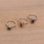 Multi-gemstone stacking rings, 'Perfect Prism' (set of 3) - Multi-Gemstone Sterling Silver Stacking Rings (Set of 3) (image 2d) thumbail