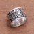 Sterling silver band ring, 'Encircle with Beauty' - Patterned Sterling Silver Band Ring from Bali