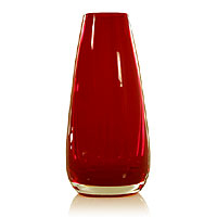 Handgeblasene Kunstglasvase „Ember“ – rotes, mundgeblasenes Glas, von Murano inspiriert