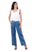 Linen blend pants, 'Relaxed Yet Refined' - Azure Blue Linen Blend Relaxed Fit Pants from India thumbail