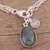 Labradorite and rainbow moonstone charm bracelet, 'Twinkling Harmony' - Labradorite and Rainbow Moonstone Charm Bracelet from India (image 2b) thumbail