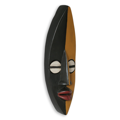 African wood mask, 'Companionship' - Fair Trade Wood Mask