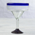 Blown glass margarita glasses 'Cobalt Contrasts' (set of 6) - Eco Friendly Set of Six Hand Blown Margarita Glasses