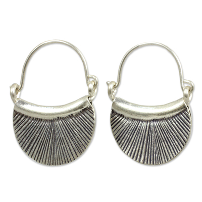Silver hoop earrings, 'Diva' - Silver Hoop Earrings