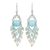 Blue quartz chandelier earrings, 'Brilliant Meteor' - Beaded Chandelier Earrings with Blue Quartz and Glass Beads thumbail