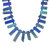 Azure-malachite and lapis lazuli beaded necklace, 'Tribal Style' - Azure-Malachite and Lapis Lazuli Necklace from Thailand thumbail