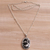 Onyx pendant necklace, 'Avian Curiosity' - Onyx and 925 Silver Bird-Themed Pendant Necklace from Bali (image 2b) thumbail