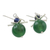 Chalcedony dangle earrings, 'Hover' - Green Chalcedony Karen Hill Tribe Silver Dangle Earrings