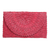 Palm leaf clutch handbag, 'Trance in Ruby Red' - Hand Made Palm Leaf Fiber Clutch Handbag Indonesia thumbail