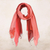 Cotton scarves, 'Delightful Breeze in Red' (pair) - Cotton Wrap Scarves in Red Pink and Orange (Pair) (image 2b) thumbail